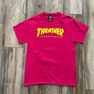 Hot pink men’s Thrasher magazine t-shirt